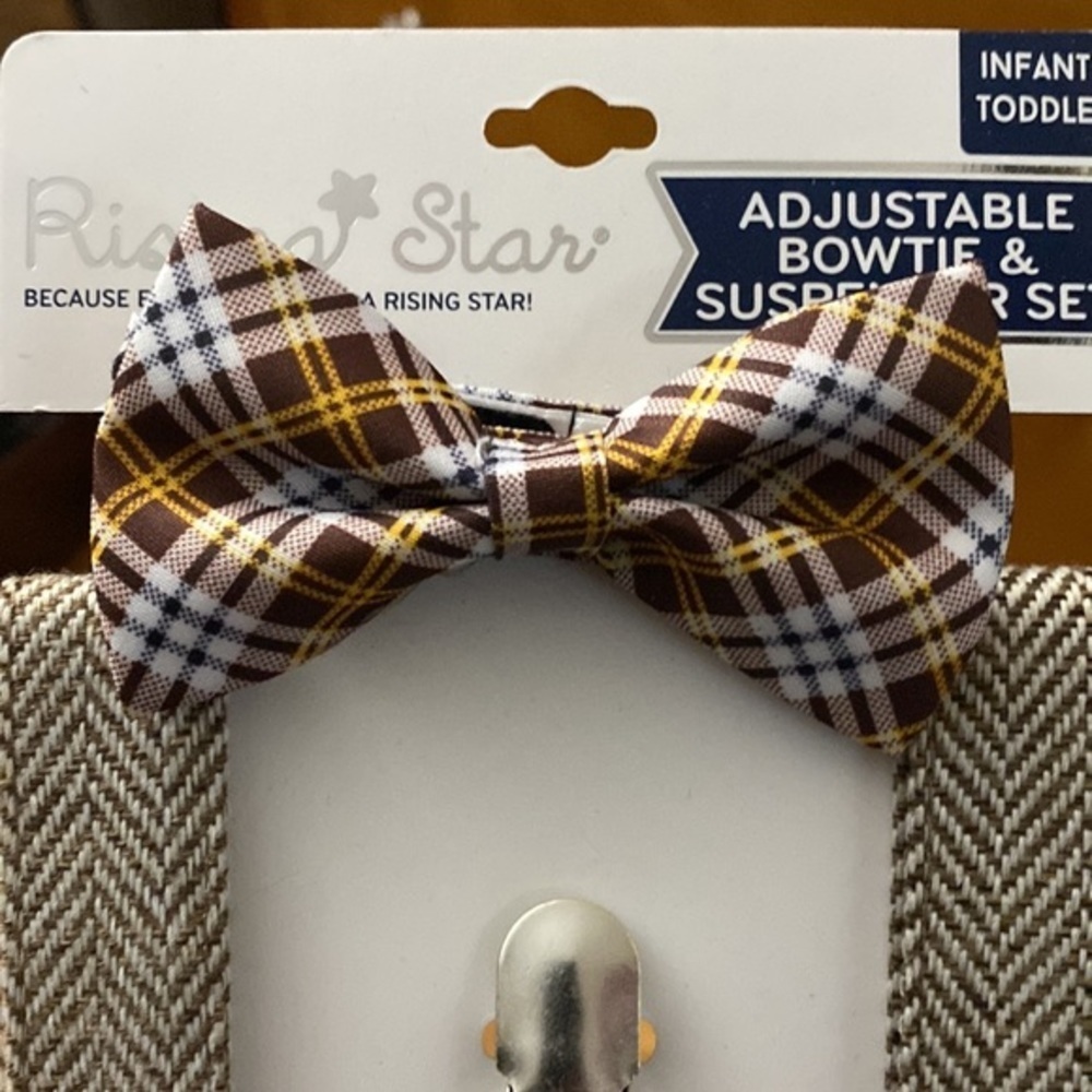 Rising Star Matching Bow Tie & Suspenders Fox Plaid - Picture 4 of 4